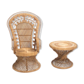 Emmanuelle vintage s 1970 Indonesia rattan chair