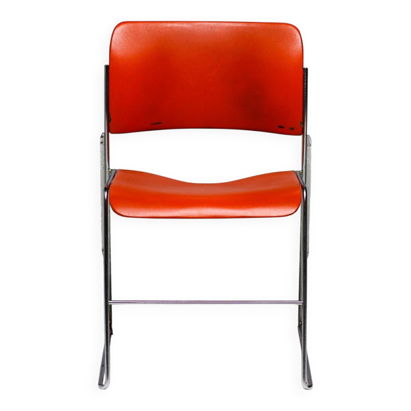 Chaises 40/4 par David Rowland - Rouge et Marron, Vintage des années 1970, Fabriquées aux États-Unis