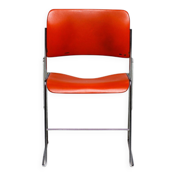 Chairs 40/4 by David Rowland - Red and Brown, Vintage 1970s, Made in the USA