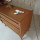 Commode en bois et rotin vintage années 60