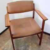 960s Scandinavian armchair – rosewood, leather, vintage