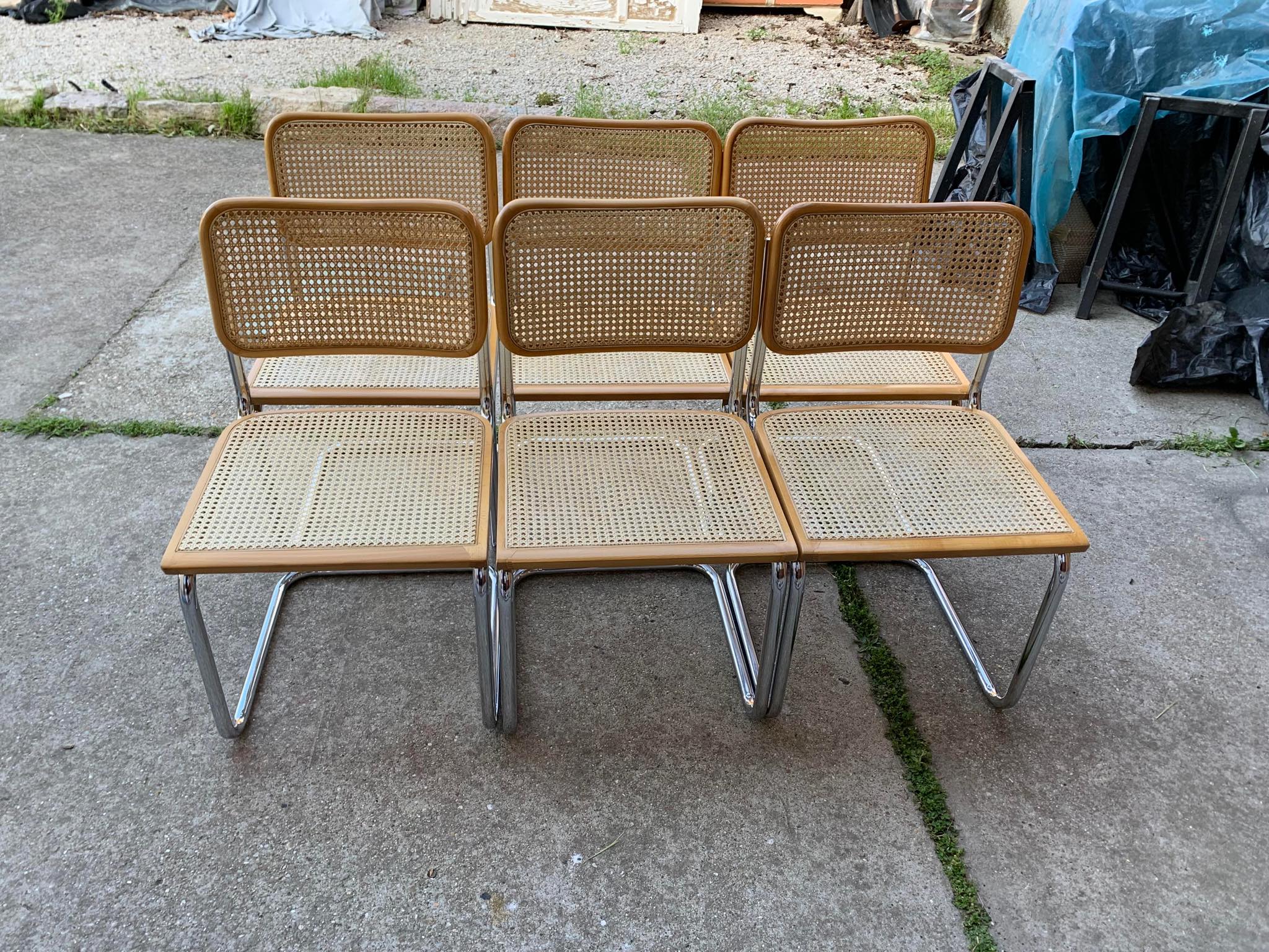 6 chaises Cesca de Marcel Breuer