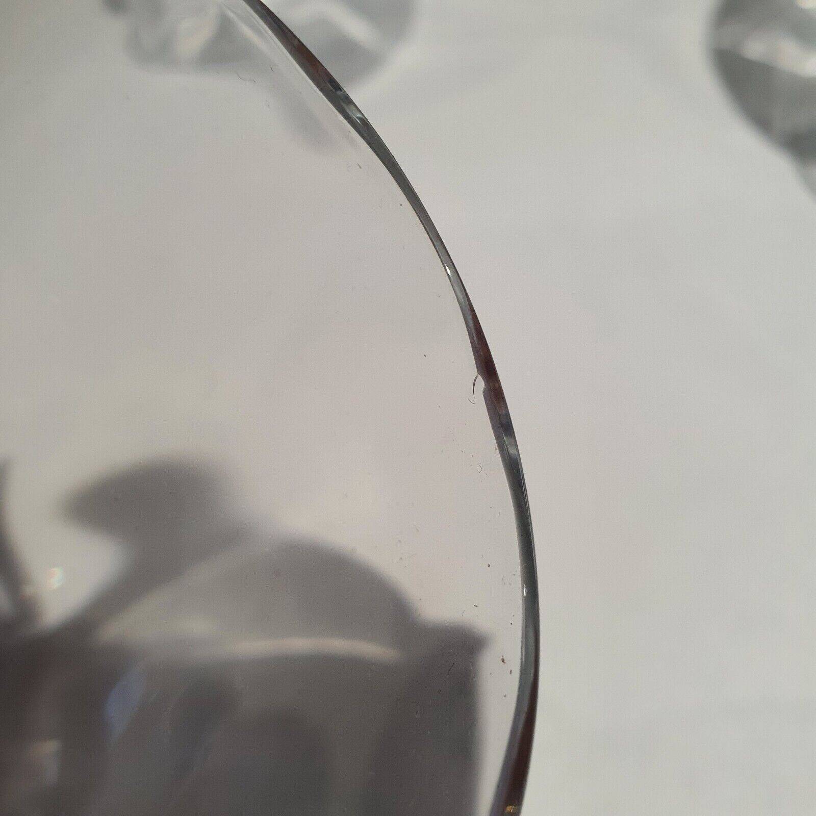 Set of 6 Faceted Balloon Glasses with Engraved St Louis Crystal Cut Feet