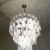 Transparent “ricci” murano glass chandelier