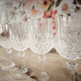 Set of 4 Cristal d'Arques Longchamp stemmed liqueur glasses