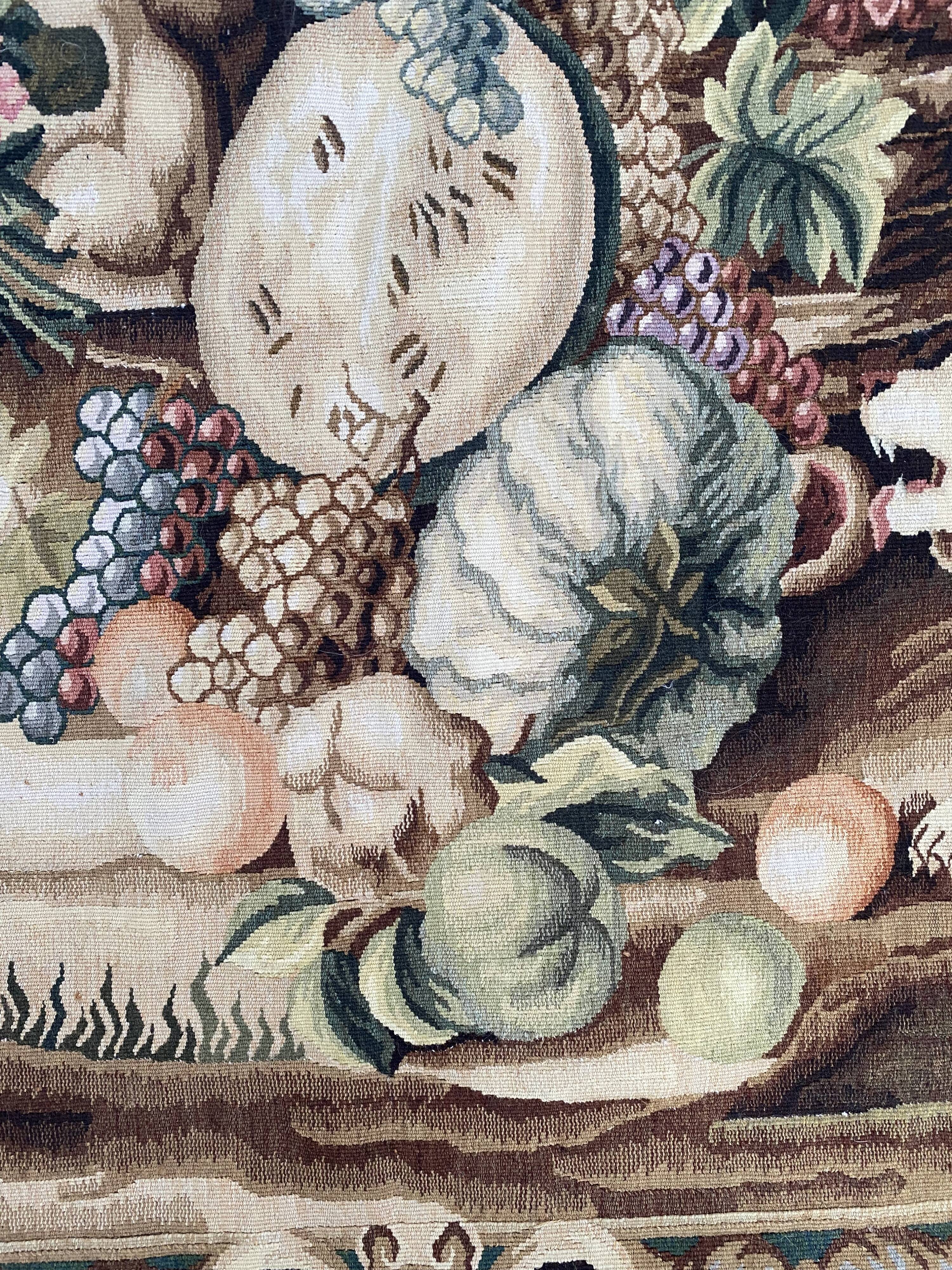 Handmade aubusson vintage tapestry 116x149 cm