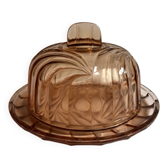 Cloche en verre rose