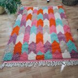 Handmade red wool Berber rug 150 X 100 CM