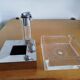 Vintage Guzzini lighter in plexiglass and chrome-plated metal – Space Age design