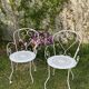 Lot de 2 anciens fauteuils de jardin en fer forgé