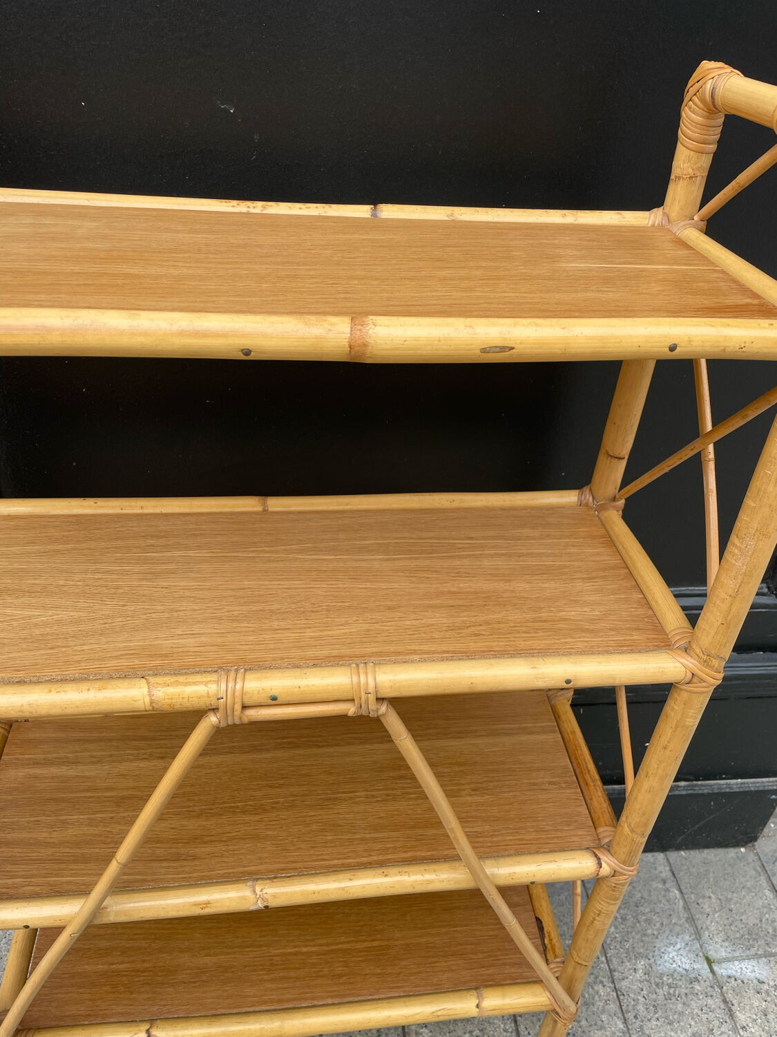 Vintage rattan shelf