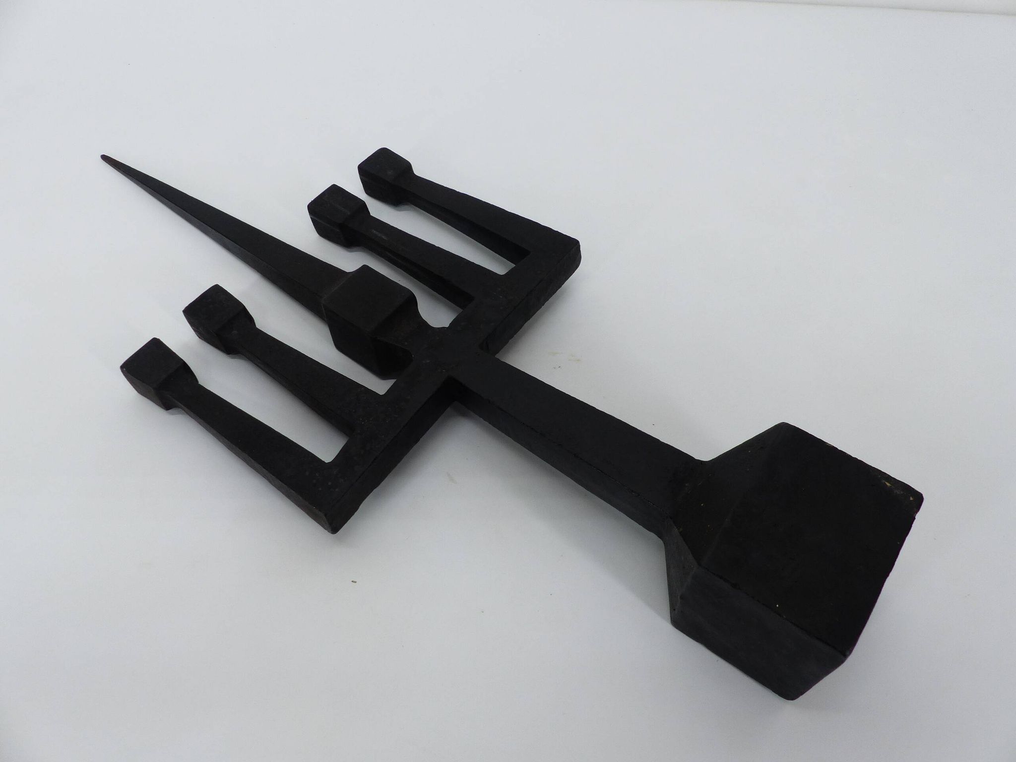 Brutalist candelabra in black forged steel 1950