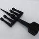 Brutalist candelabra in black forged steel 1950