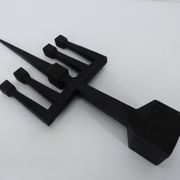 Brutalist candelabra in black forged steel 1950