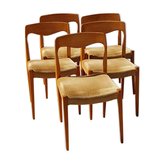 Suite of five Scandinavian chairs Roche Bobois