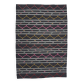 Tapis Kilim surdimensionné noir et gris 8x11, 235x337 cm