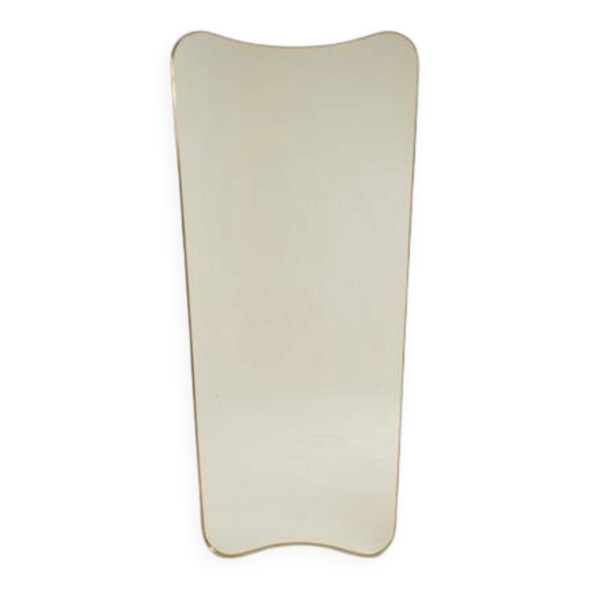 Patinated brass-framed mirror. 1980s/90s.