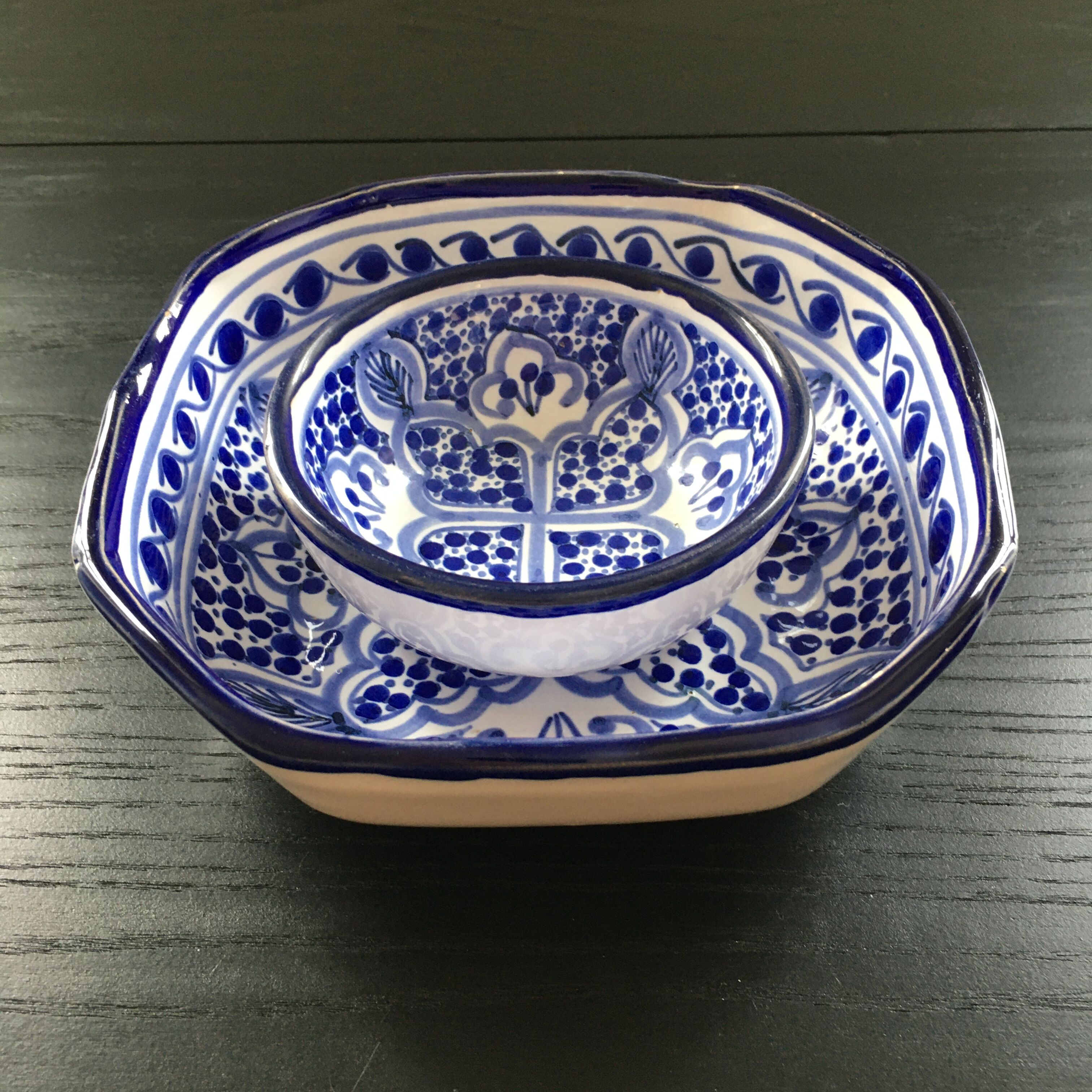 Set ceramics blue décor