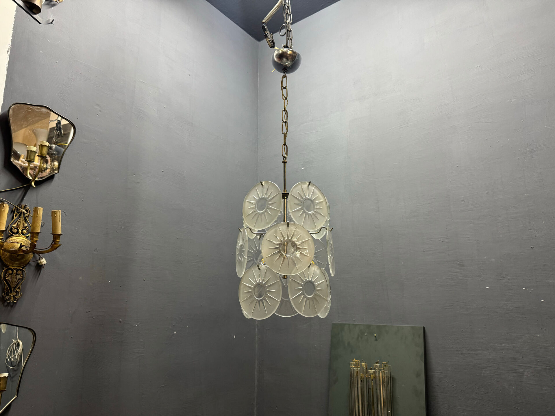 Chandelier en verre de Murano des années 1970