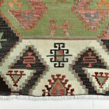 Red Blue Geometric Kilim Rug 112x207Cm SK 35319