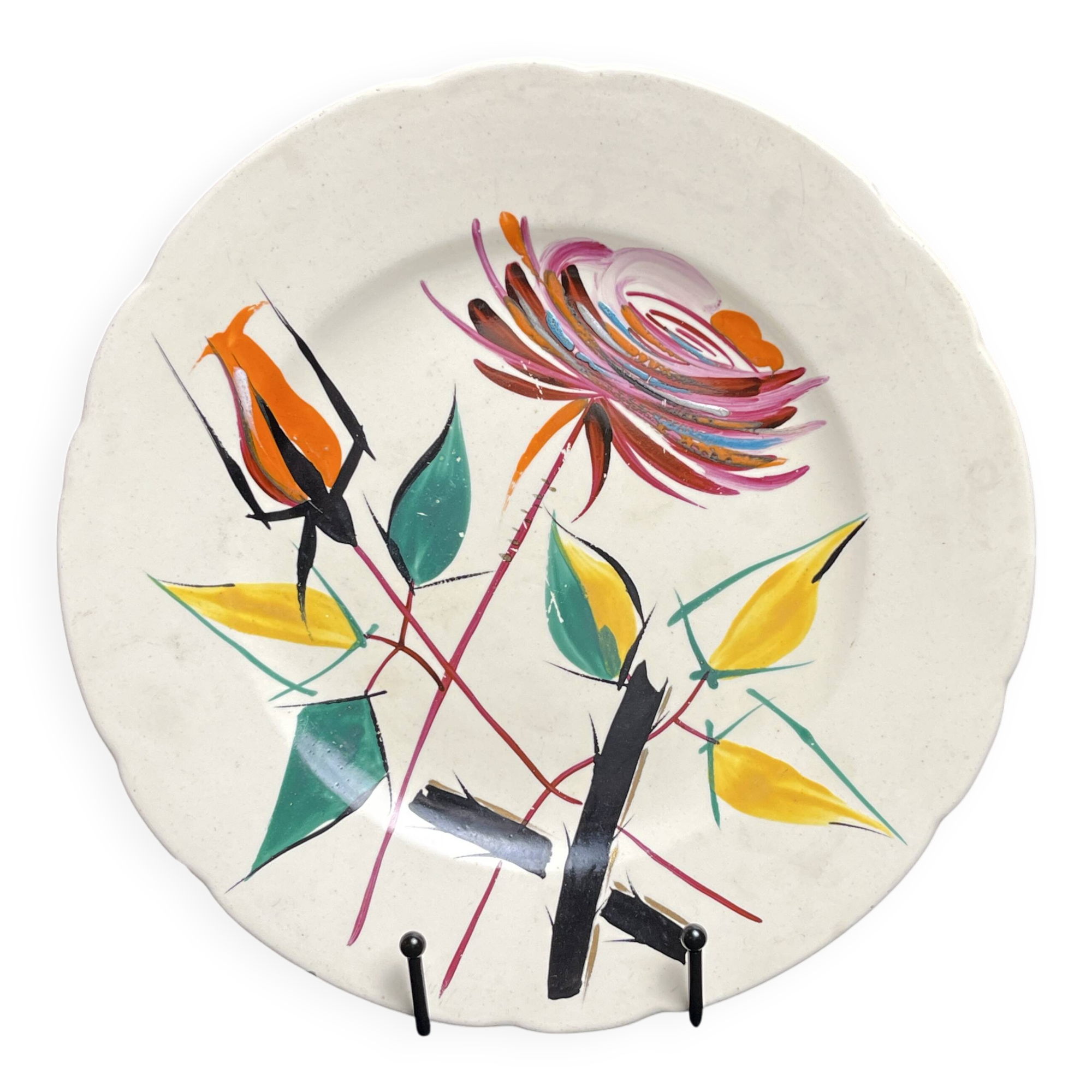 Longwy, Belle Epine earthenware plate circa 1960