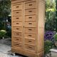 Notary cabinet in solid raw oak, 1920