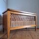 Large vintage rattan chest, retro wicker decoration