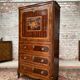 Secretary in veneer wood and walnut period transition xviii eme century
