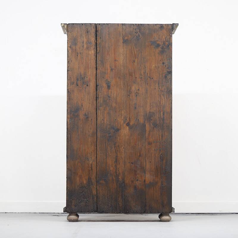 Rustic Farmhouse Folk Art Painted Bridal Cabinet
