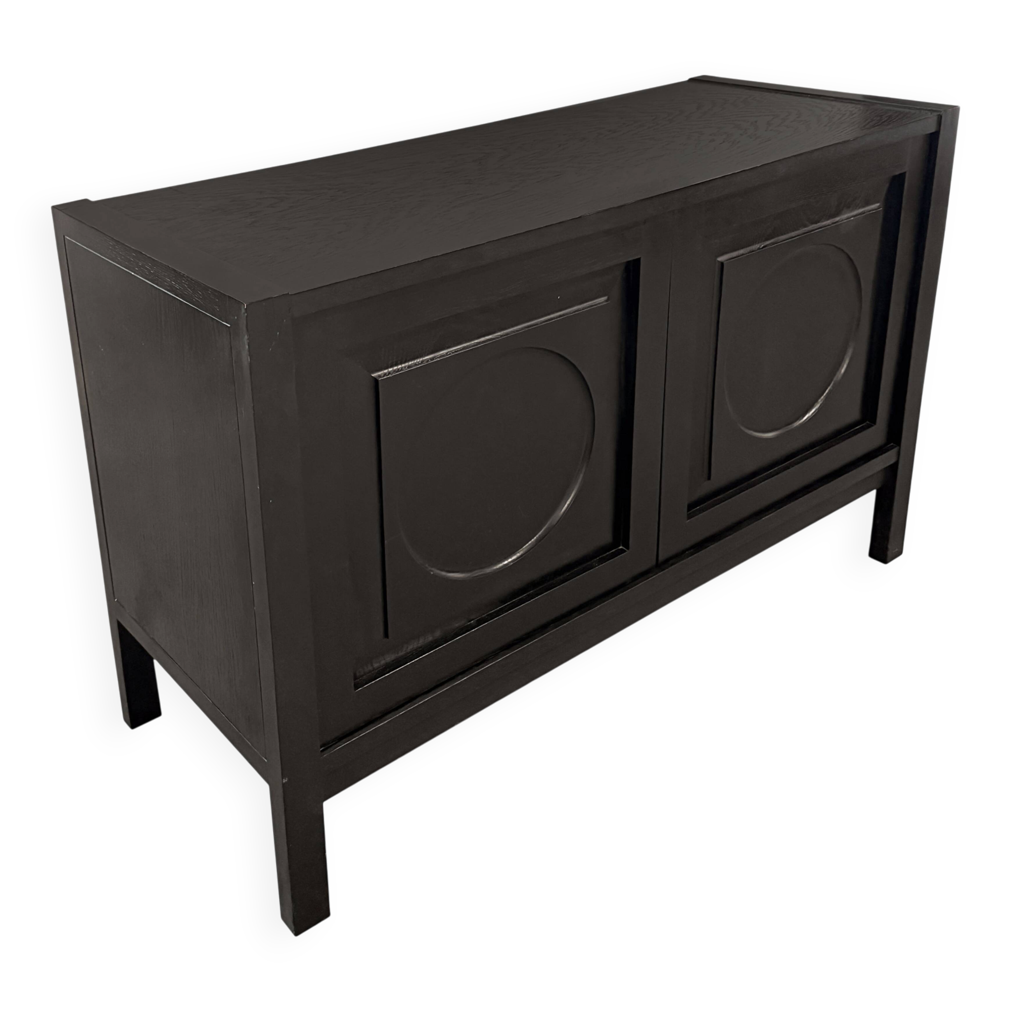 Graphical Defour black sideboard, 1970s