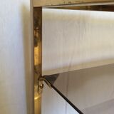 End table in metal gold chrome to three trays of smoked glass years 70/80