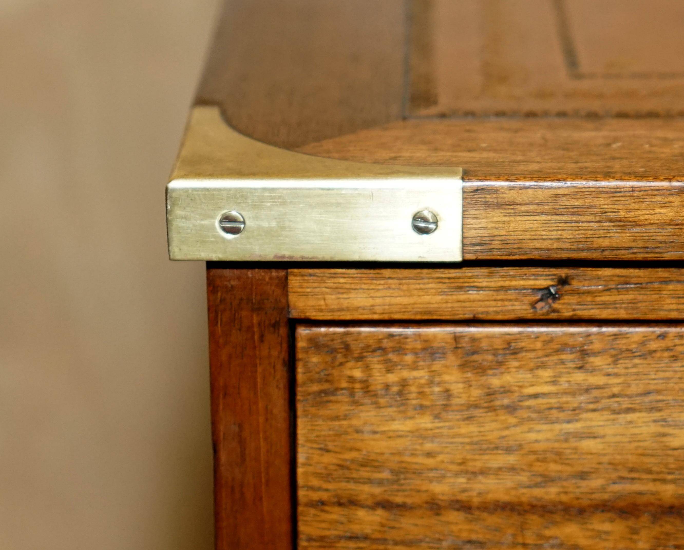 Restored leather military campaign desk Harrods Kennedy