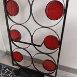 Wall-mounted coat rack, hats and umbrellas in wrought iron