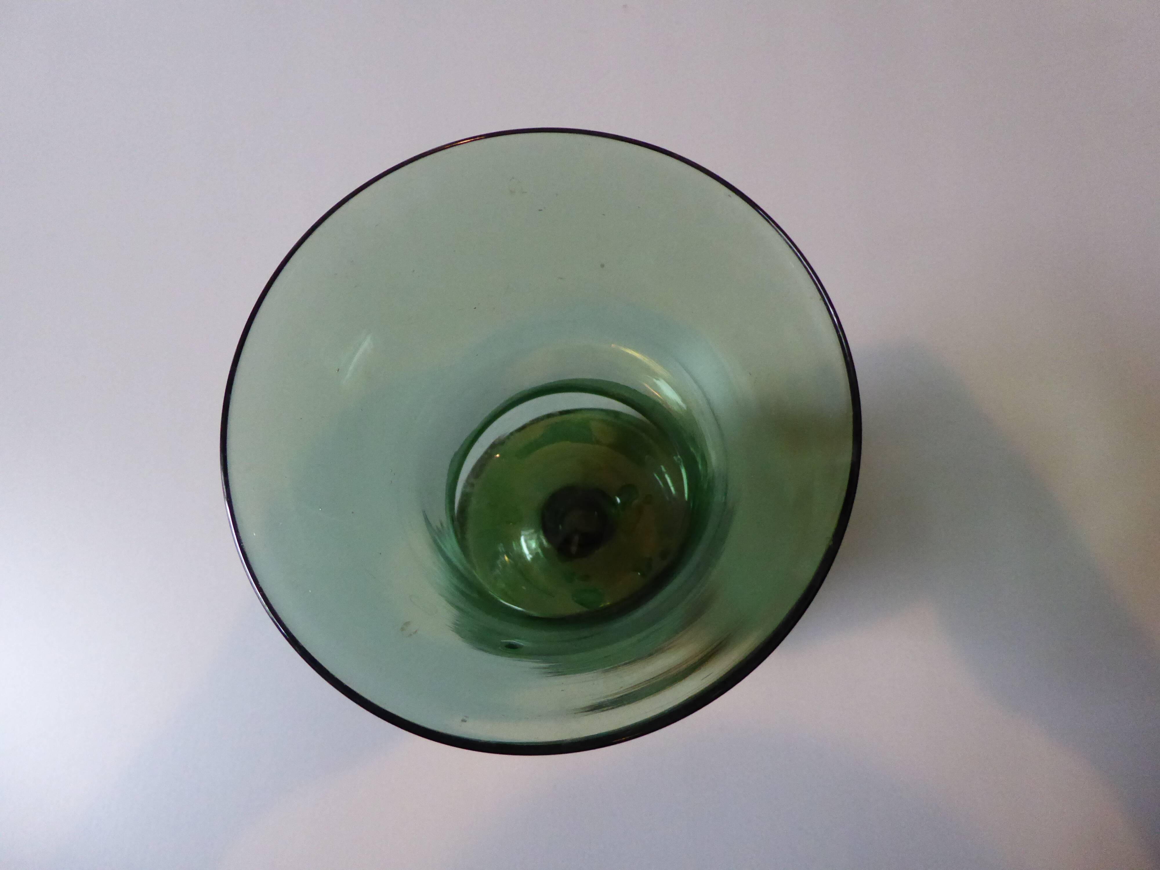 Green blown glass vase
