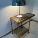 Brass rolling trolley with smoked glass from the 70s