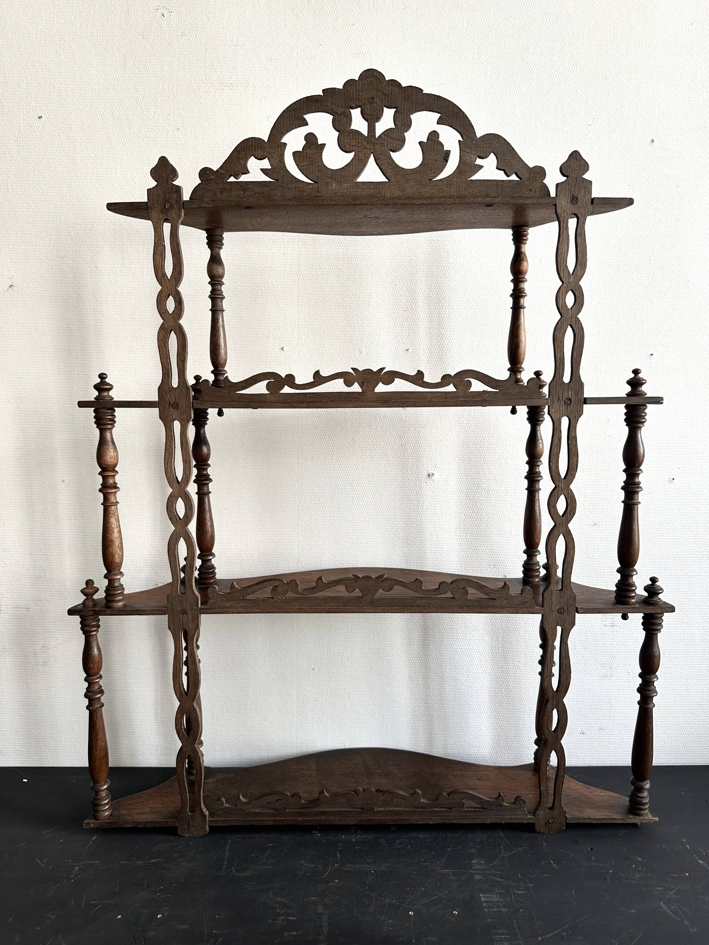 Large Napoleon III turned wood shelf, France 19th century