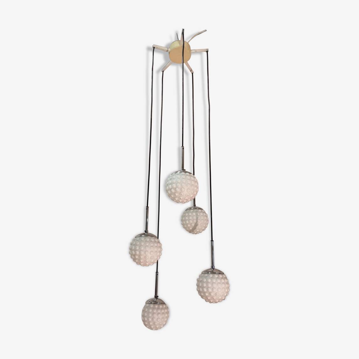 Suspension 5 glass balls from the 60s