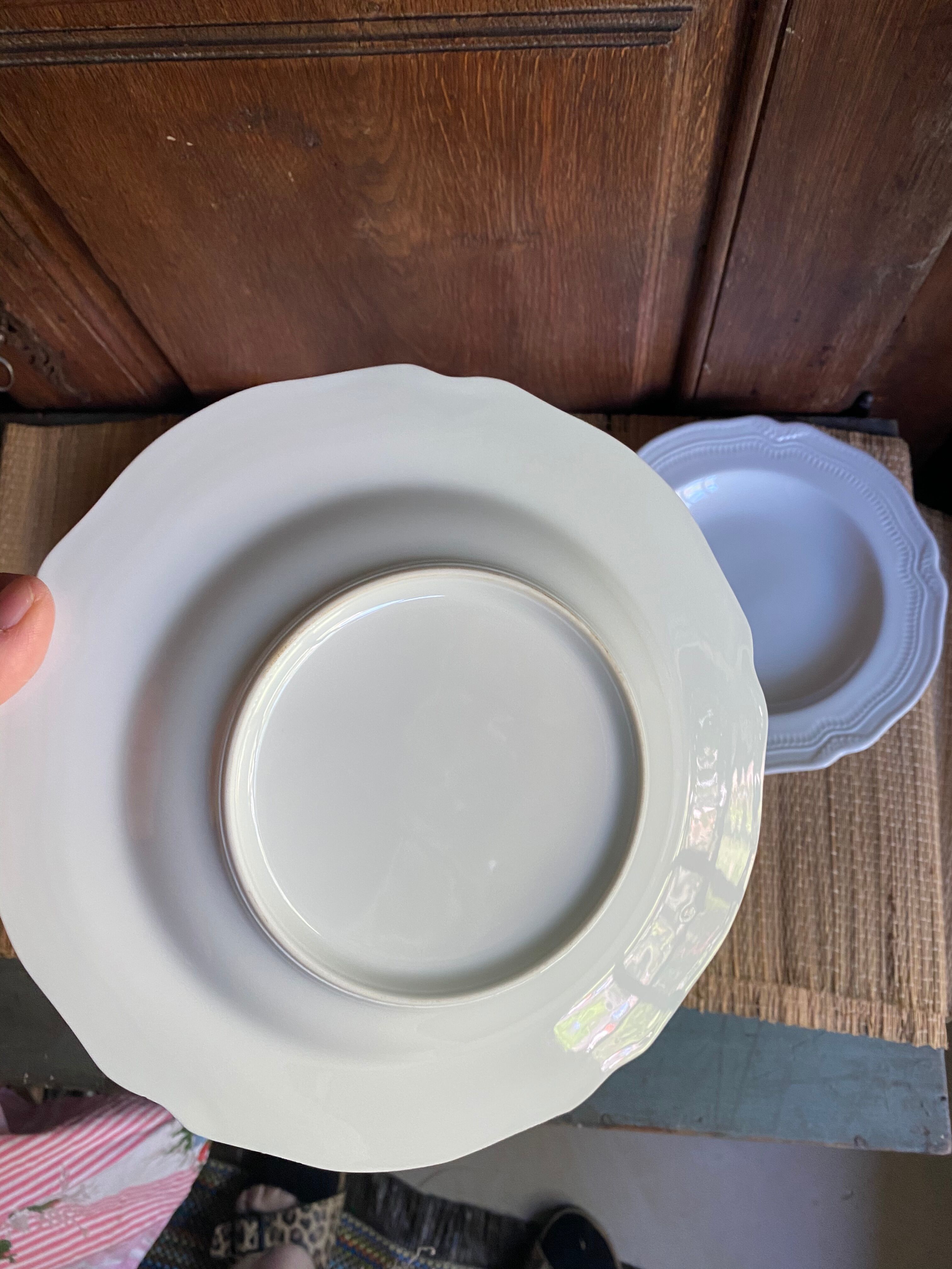 Lot of 3 plates of fine porcelain soup from Limoges de Bernardaud