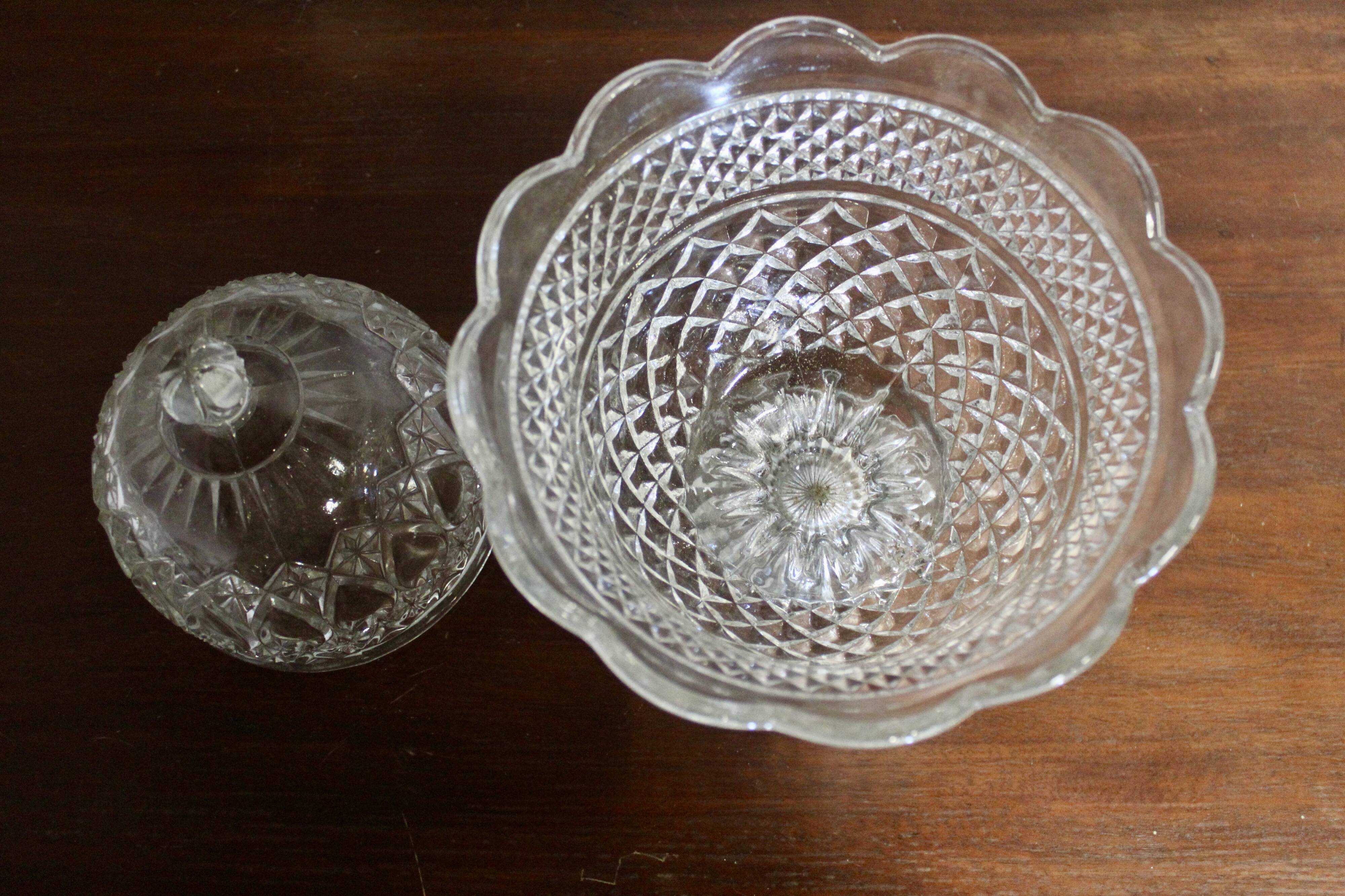 Vintage glass candy dish