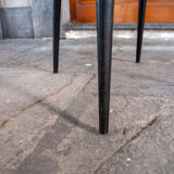 Set of eight chairs covered in vinyl, iron legs by Mobiltecnica Torino 1950s