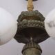 Antique bronze and alabaster 6-light chandelier, 1910
