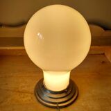 Table lamp, large white opaline in the shape of a light bulb