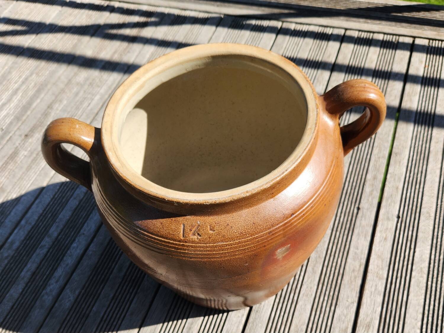 Old pot, stoneware salt cellar