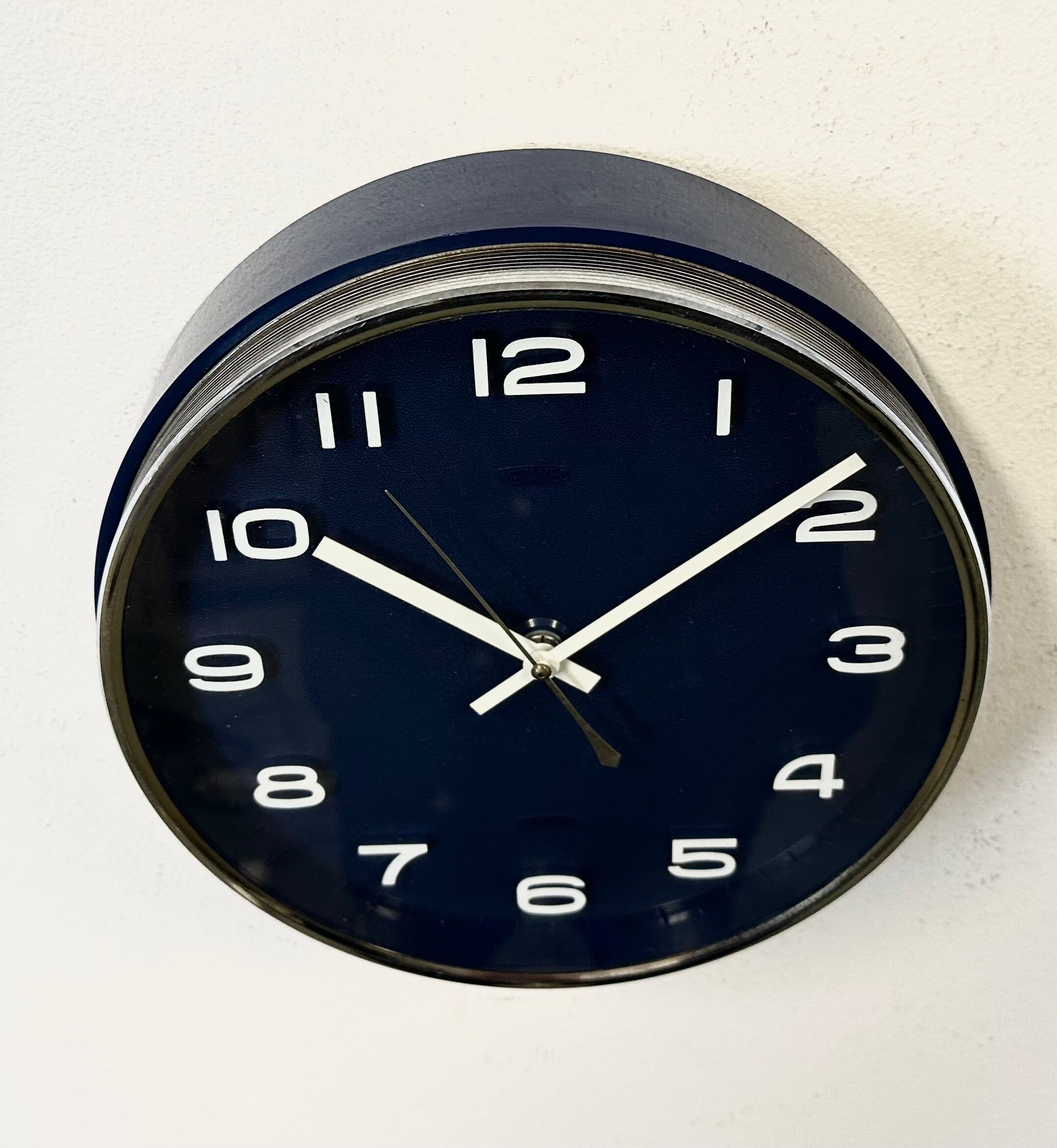 Vintage Blue Bakelite Electric Wall Clock from Metamec, 1970s