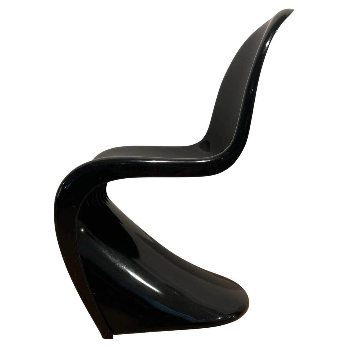 Panton Cantilever Chair in Black Pu by Verner Panton, Germany, 1971