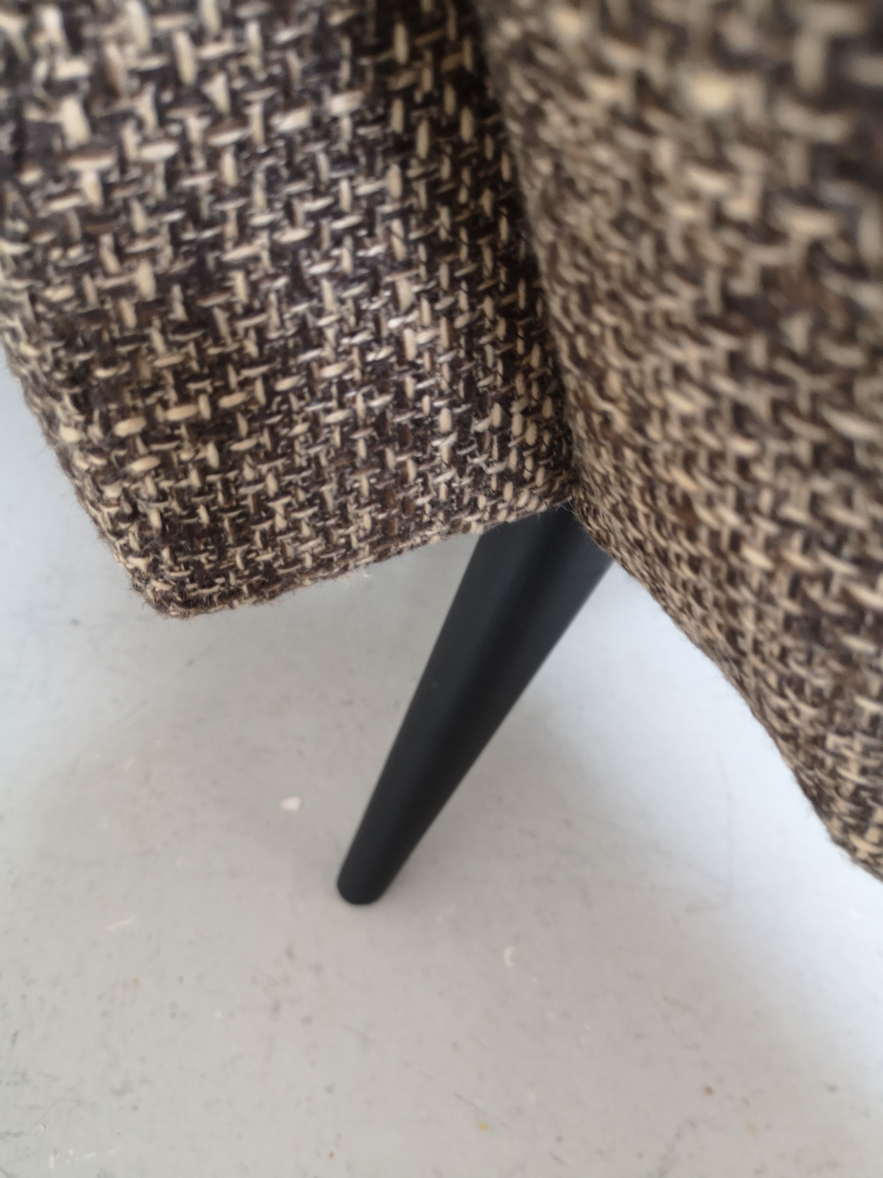 Scandinavian armchair in mottled tweed, design 1960