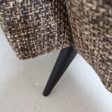 Scandinavian armchair in mottled tweed, design 1960