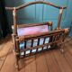 Vintage magazine rack in rattan and bamboo – 1960s/70s