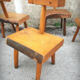 Chaises brutalistes artisanales, France, 1960s, lot de 5