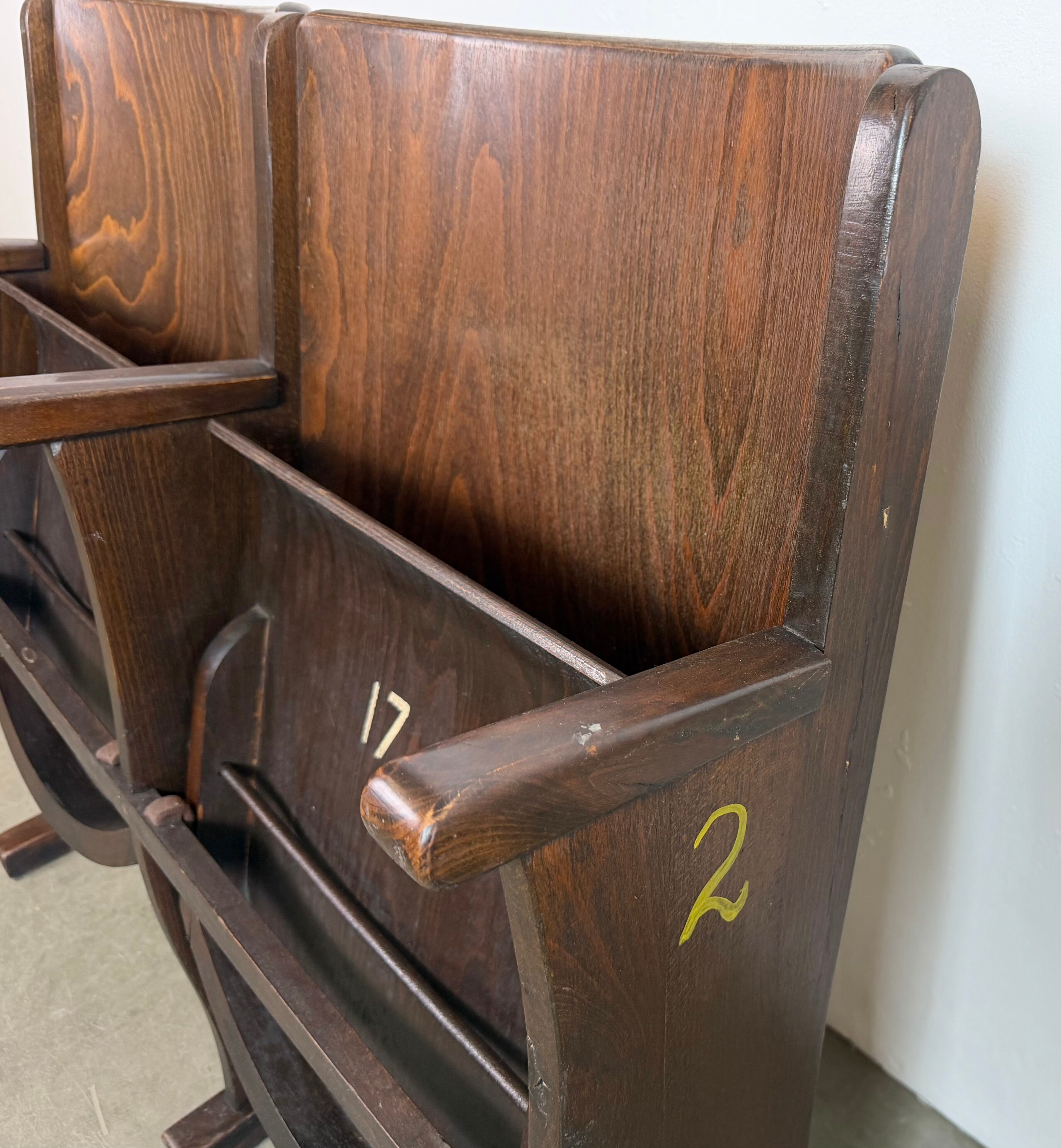 Vintage two-seat cinema bench from ton, 1960s